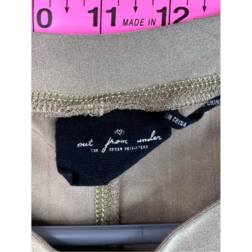 Urban Outfitters crop top Khaki Crop Tee with Neon Yellow Contrast Stitching - Picture 5 of 8